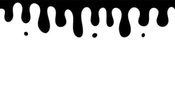 Silhouette of dripping liquid, splashing ink flowing down. paint drips vector