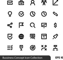 Business and Management Icon collection with Line pixel perfect style vector