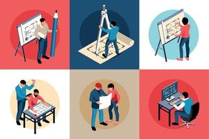 Isometric Architect Design Concept vector