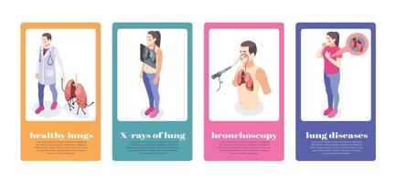 Lung Inspection Banners Set vector