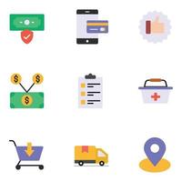 E Commerce Flat Icons sets vector