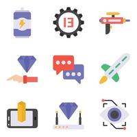 Cyberpuck Flat Icons Sets vector