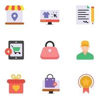 E Commerce Flat Icons sets vector