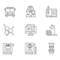 Education Thin Line icons sets vector