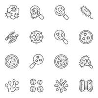 Bacteria Thin Line icons Sets vector