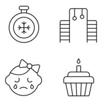 Family Relation Thin Line icons vector