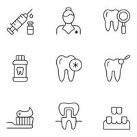 Dentistry Thin Line Icons Sets vector