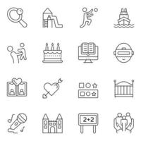 Family Relation Thin Line icons vector