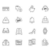 Shopping Thin Line Icons Sets vector