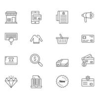 Shopping Thin Line Icons Sets vector