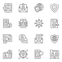 GDPR Thin Line icons Sets vector