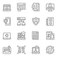 GDPR Thin Line icons Sets vector