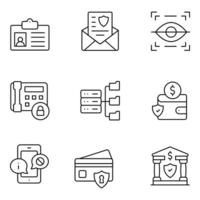 GDPR Thin Line icons Sets vector