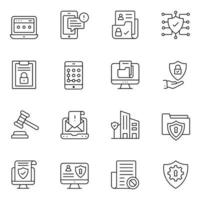 GDPR Thin Line icons Sets vector