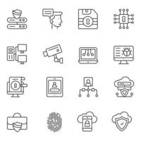 GDPR Thin Line icons Sets vector