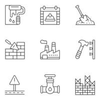 iconos de línea fina del día del trabajo vector