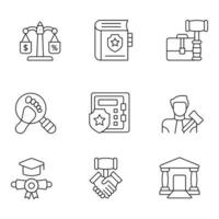 Law and Justice Thin Line icons vector