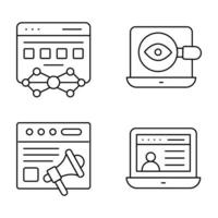 Management Thin Line icons Sets vector
