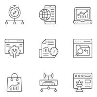 SEO and WEB Thin Line Icons vector