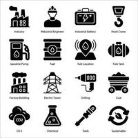 Industry Glyph Icons Set vector