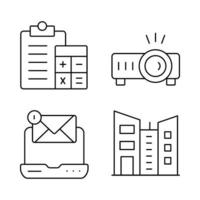 Office Supplies Thin Line icons vector