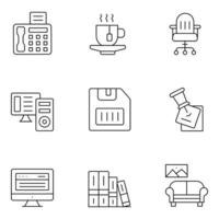 Office Supplies Thin Line icons vector