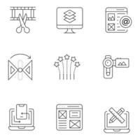 Design and Creativity Thin Line icons vector