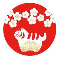 The Year Of The Tiger Zodiac Symbol Isolated On A White Background. vector