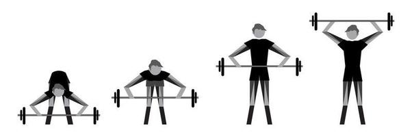 Set of icons of Bodybuilding And Powerlifting. Vector illustration