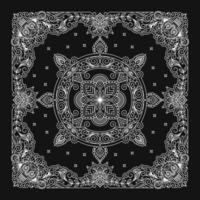 Bandanna Design, Bandana Ornament Pattern with Sugar Skull vector