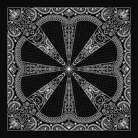 diseño de adorno de paisley bandana con adorno de calaveras abstractas vector