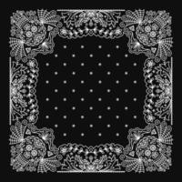 Bandana Paisley Ornament Design with mexican skull pattern vector