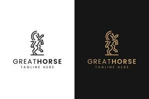 Minimalist Horse Logo with Line Art Style vector