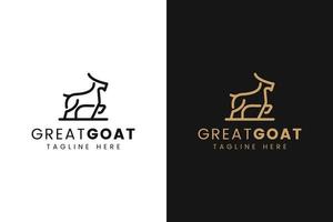 Minimalist Goat Logo with Line Art Style vector