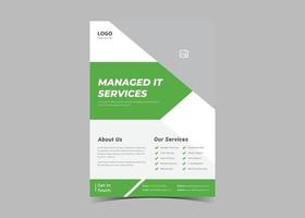 IT service and management flyer template idea sample. vector