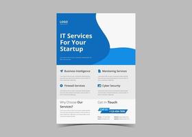 IT service and management flyer template idea sample. vector