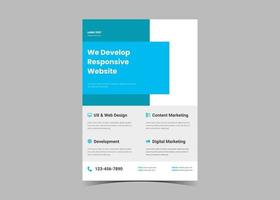 Web design service flyer template idea concept. vector