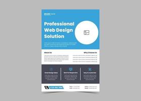 Web design service flyer template idea concept. vector