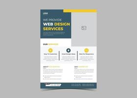 Web design service flyer template idea concept. vector