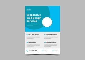 Web design service flyer template idea concept. vector