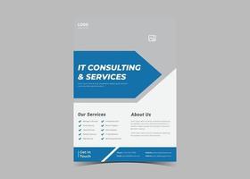 IT service and management flyer template idea sample. vector