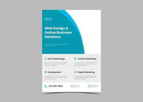 Web design service flyer template idea concept. vector