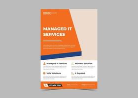 IT service and management flyer template idea sample. vector