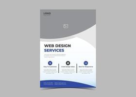 concepto de idea de plantilla de volante de servicio de diseño web. vector