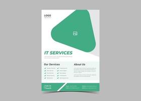 IT service and management flyer template idea sample. vector