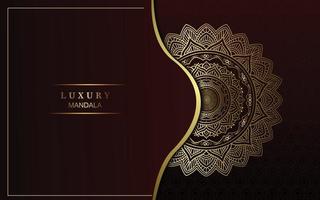 Luxury gold mandala ornate background for wedding invitation vector