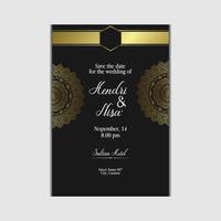 Luxury gold mandala ornate background for wedding invitation vector