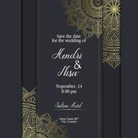 Luxury gold mandala ornate background for wedding invitation vector