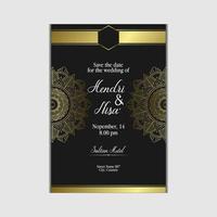 Luxury gold mandala ornate background for wedding invitation vector