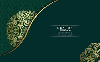 Luxury gold mandala ornate background for wedding invitation vector